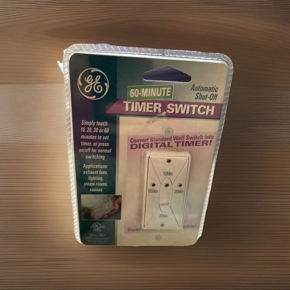 GE 60 Minute Timer Switch Digital In-wall Timer Switch 10,20,30,or 60, Min. New!